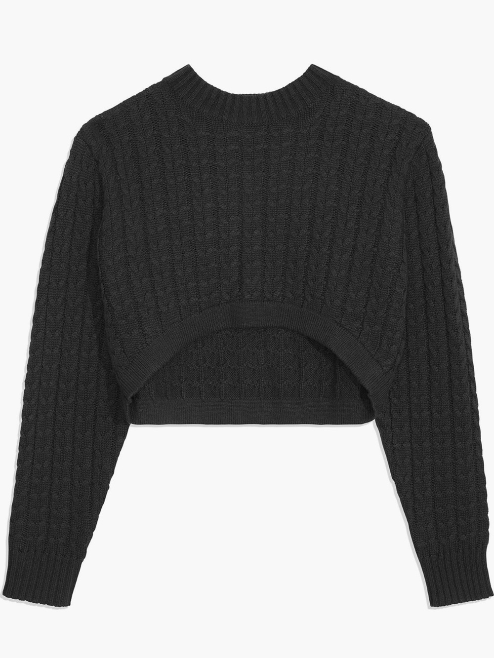 DANIELLE BERNSTEIN Black Ribbed Knit Sweater